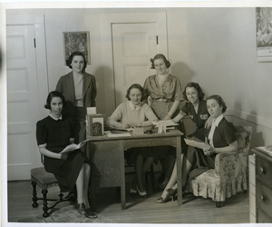 Abbot Academy Courant Editorial Board: Margaret Comstock, Editor-in-Chief; Constance Thurber, Frances Cross, Marjory Hill, Literary Editors; Katharine Harris, Business Editor; Marjorie Coll, Art Editor