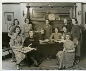 Abbot Academy Yearbook Staff: Jean Cross, Editor-in-Chief; Constance Thurber, Business Manager; Susan Dowling, Assistant Business Manager; Sally Sutor, Elise Duncan, Art Editors; Norma Forsyth, Lucy Freeman, Doll Hudson, Ruth Pond, Virginia Theyer; Betty McBride, Ex-Officio