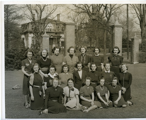 Abbot Academy Student Government Council: President Carol Whittemore, First Vice President: Anne Simpson, Second Vice President Mary Elliot, Third Vice President Marjorie Coll, Secretary Janice Hunter; Diana Greene, Madeleine Proctor, Betty McBride, Constance Thurber, Sally Peck, Mary Toohey, Olive Butler, Bobbie Scanlan, Marjorie MacMullen, Marguerite Hall, Mary Pease, Carolyn Cross, Shirley Hamilton, Ann Rogers, Helen Stott