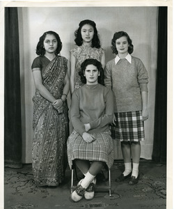 International Relations at Abbot Academy: Premi Arsirvatham, India; Genevieve Young, New York City; Felicia Tavares, West Indies; Ines Herrera, Bogota, Colombia