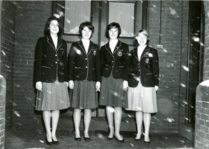 Abbot Academy Senior Mid Class Officers, Second Term: C. Stern, Secretary; P. Meigs, Vice President; B. Proske, President; M. Brown, Treasurer