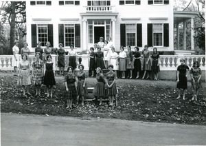 Abbot Academy Junior Class French House: First row: J. Proctor, K. Jones, E. Wood, N. Poynton, P. Roversi, C. Wells, K. Reinhold, P. Peterson, B. Monnatt; second row: B. Parsons, S. Van Winkle, D. Kiarsis, J. Schweibert, H. Pafford, D. Thompson, L. Mack, G. Steimle, E. Lanff, M. Sturgen, J. Meyers, L. Mahla, M. Travers, M. Webster; back row: R. Richards, J. Sharrock, J. Lang, S. Trafton