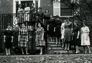 Abbot Academy Junior Class: P. Danos, F. Emerson, A. Holmes, M. Comstock, T. Clemens, E. Griswald, L. Eynon, C. Hewitt, N. Hopkins, J. Foster, A. Hartmann, H. Coolidge, M. Coleman, M. Foley