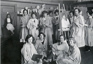 Abbot Academy students in art studio