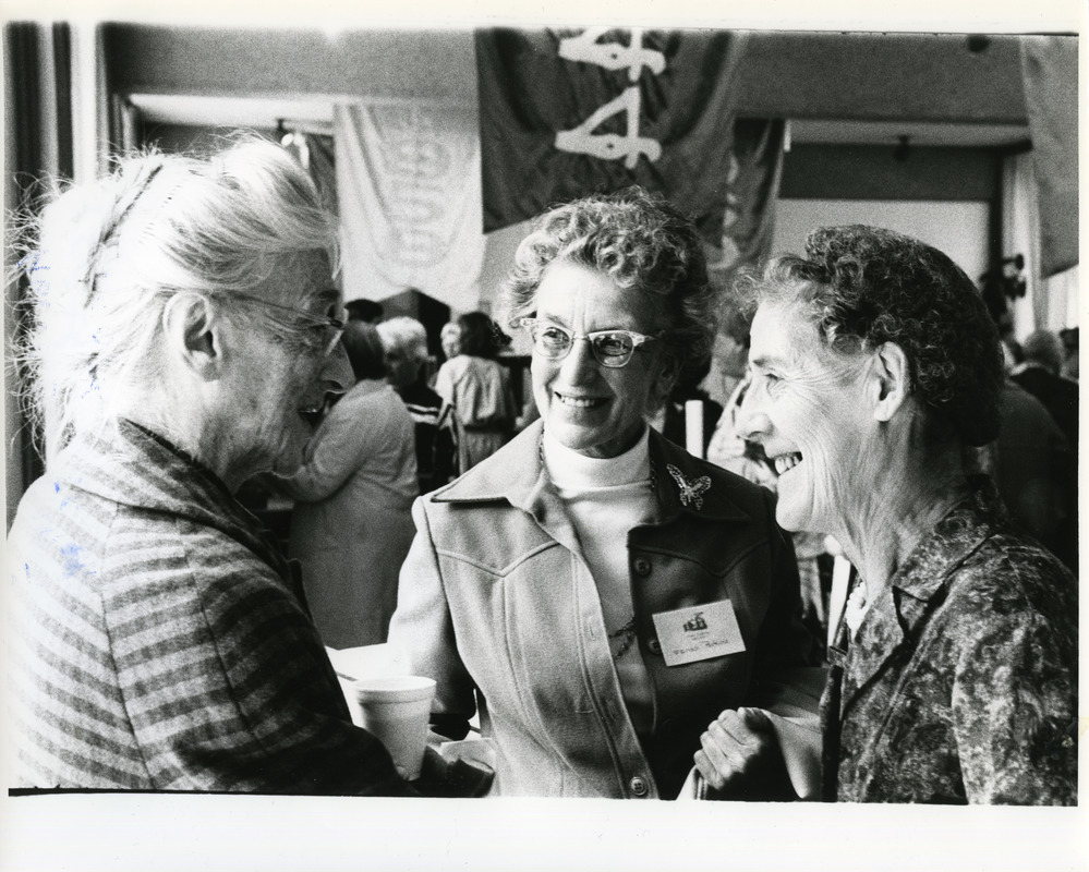 Alice Sweeney, Class of 1914, Marian Perkins, Mlle Marie Baratte at Abbot Academy 150th celebration