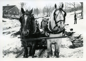 Abbot Academy student in sleigh