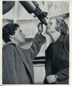 Abbot Academy students with telescope