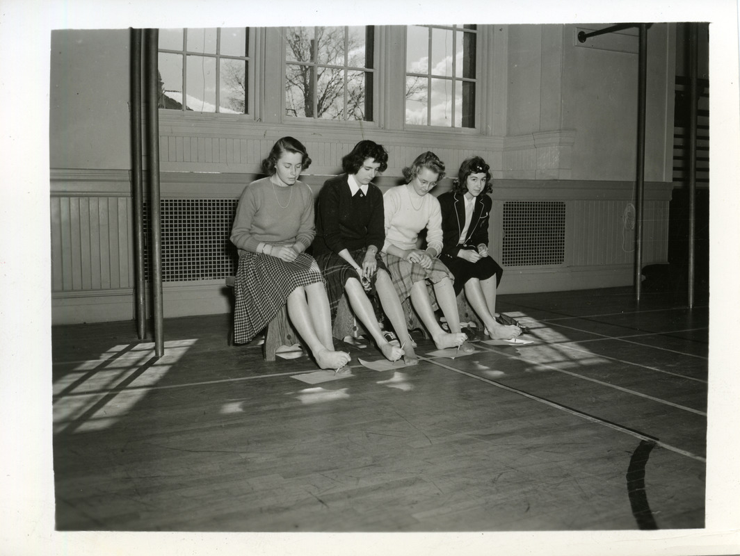 Abbot Academy students drawing with feet