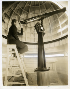 Abbot Academy student using telescope