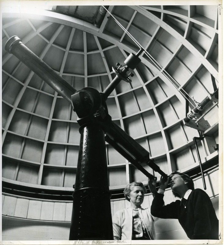 Abbot Academy student using telescope