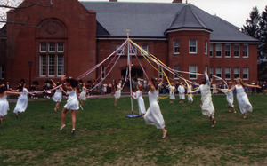 Abbot Academy students with May Pole