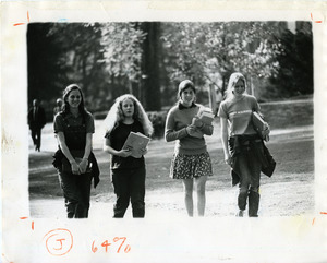 Kate Winthrop '73, Stephanie Thomas '75, Hope Woodhouse '74, Katy Gass '74