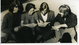 Abbot Academy students studying including Nancy McKinnon '70