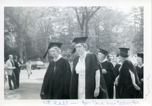 Abbot Academy faculty at graduation: Miss Carolyn Goodwin, Miss Eleanor Tucker, Mlle Germaine Arosa