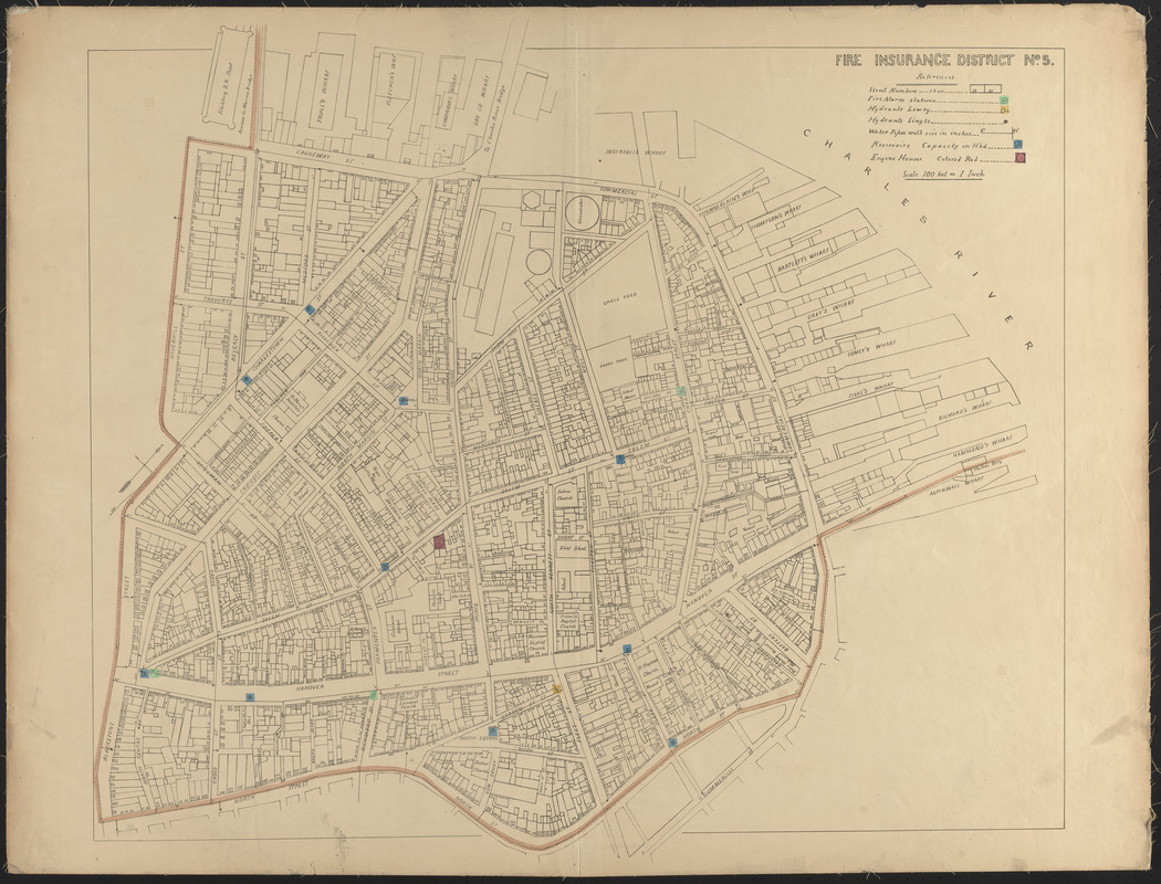 Fire insurance district atlas showing the fire insurance districts of the city of Boston