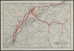 Map showing transmission lines of the Shawinigan Water & Power Co.