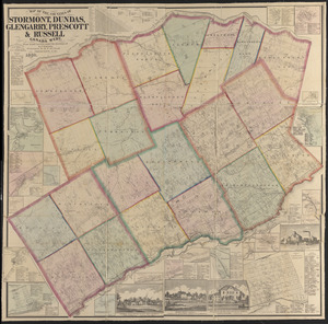 Map of the counties of Stormont, Dundas, Glengarry, Prescott & Russell, Canada West