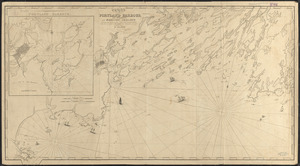 Chart of Portland Harbour and islands, and harbours adjacent, extending from the river Kennebec to Wood Island and Winter Harbour, drawn from the survey of Des Barres with additions and corrections