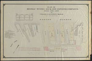 Plan of Hoosac Tunnel Dock and Elevator Company's docks and land in Charlestown, Mass.