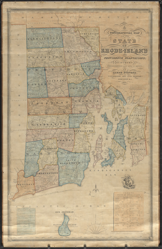 A topographical map of the state of Rhode-Island and Providence Plantations