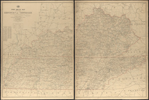 Post route map of the states of Kentucky and Tennessee showing post offices with the intermediate distances and mail routes in operation on the 1st of December, 1903