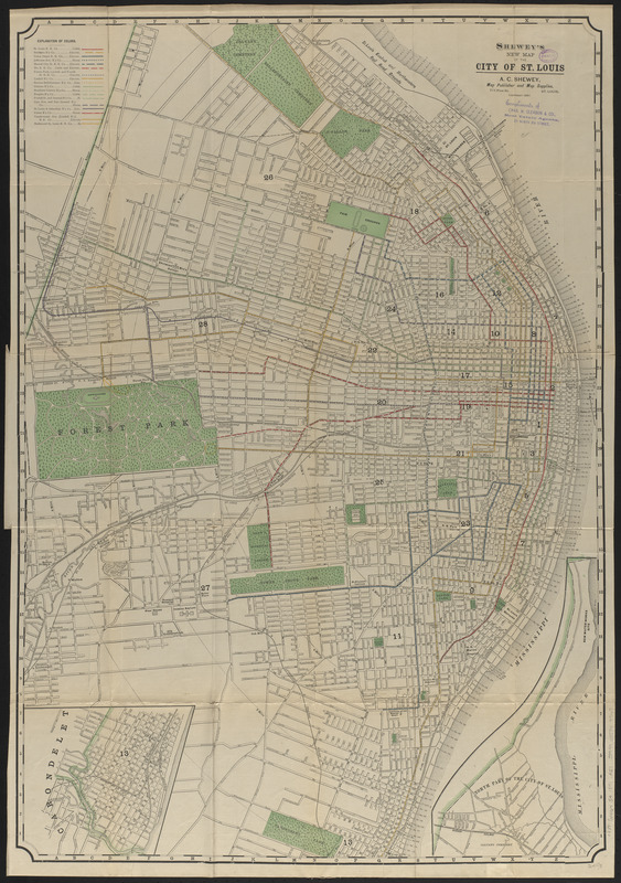 Shewey's new map of the city of St. Louis