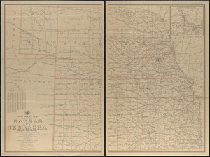 Post route map of the states of Kansas and Nebraska showing post offices with the intermediate distances on mail routes in operation on the 1st of December, 1903