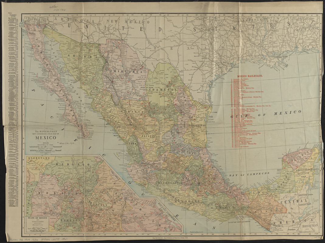 The Rand-McNally new commercial atlas map of Mexico