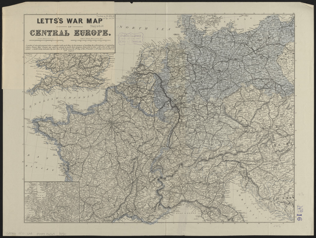 Letts's war map of Central Europe