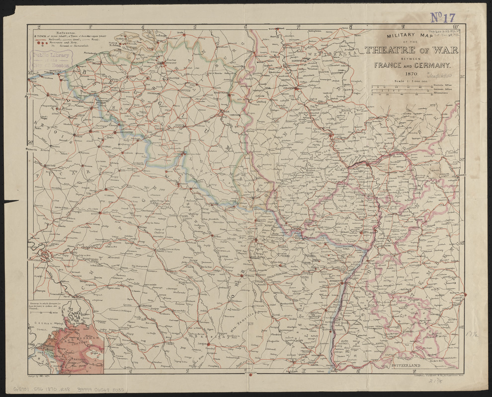 Military map of the theatre of war between France and Germany