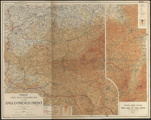 Philips' large scale contoured map of the Anglo-French front