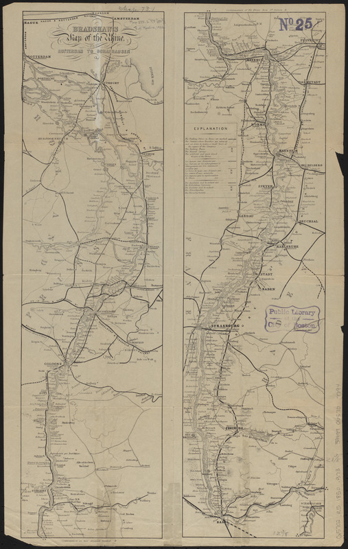 Bradshaw's map of the Rhine from Rotterdam to Schafhausen