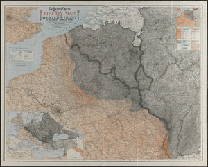 The Literary Digest liberty map of the Western Front of the Great World War showing the battle line of liberty as it stood September 5th, 1918