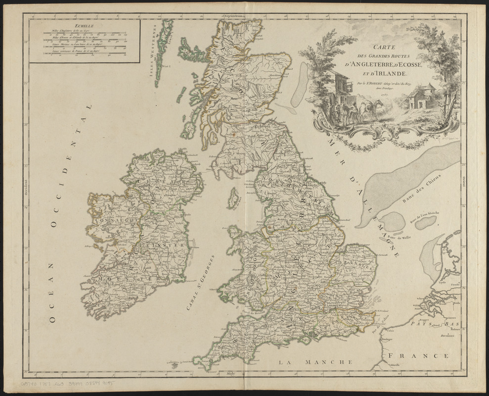 Carte des grandes routes d'Angleterre, d'Ecosse, et d'Irlande