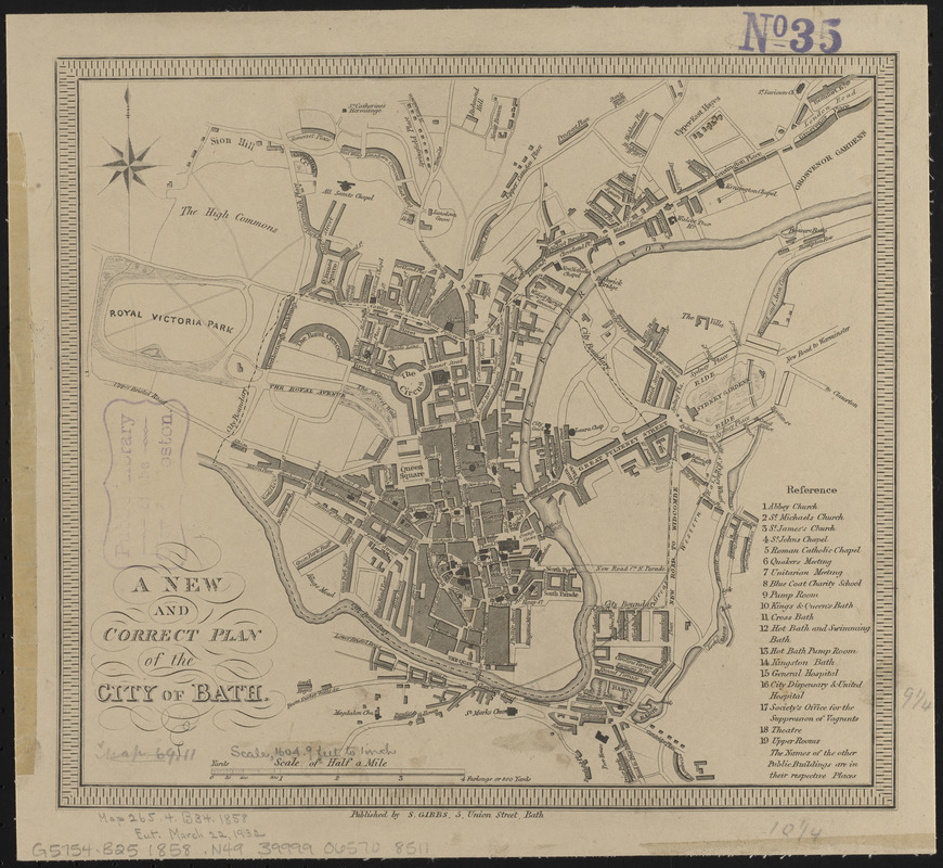 A new and correct plan of the city of Bath