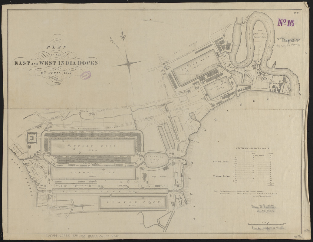 Plan of the East and West India Docks, 15th April 1841