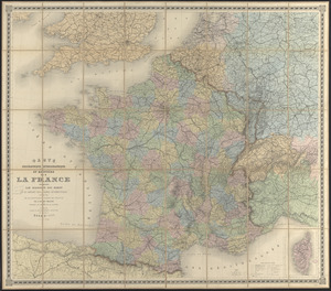 Carte orographique hydrographique et routière de la France