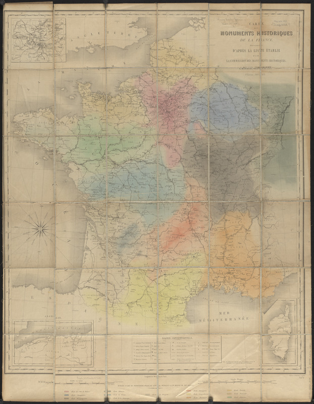 Carte des monuments historiques de la France, dressée d'après la liste établie par la Commission des monuments historiques
