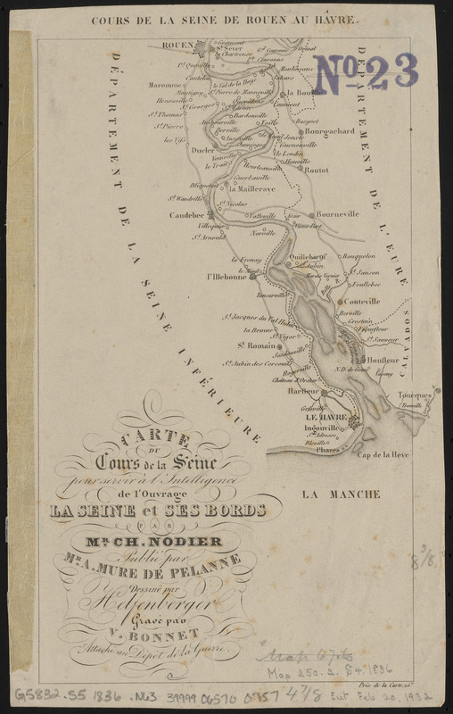 Carte du cours de la Seine pour servir à l'intelligence de l'ouvrage la Seine et ses bords