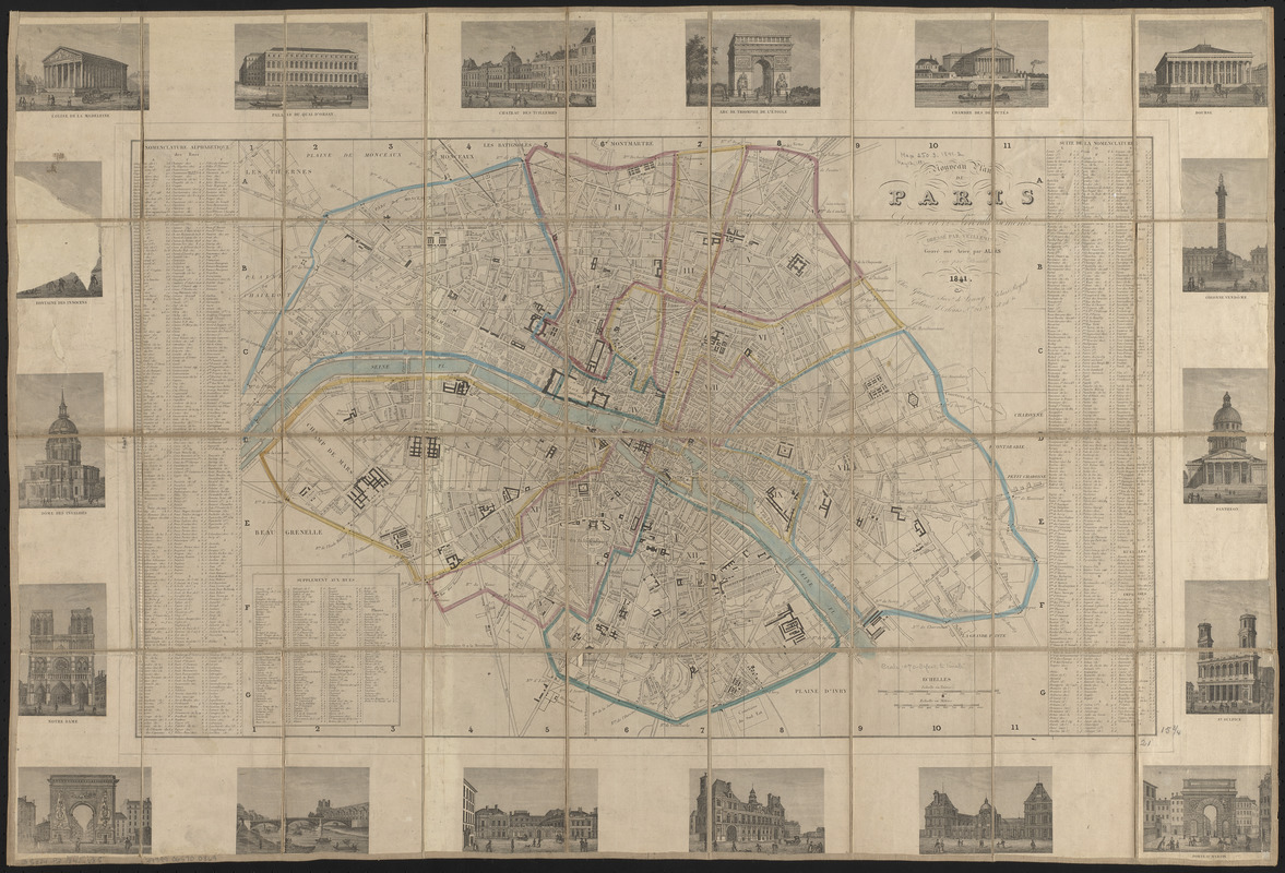 Nouveau plan de Paris divisé en 12 arrondissements