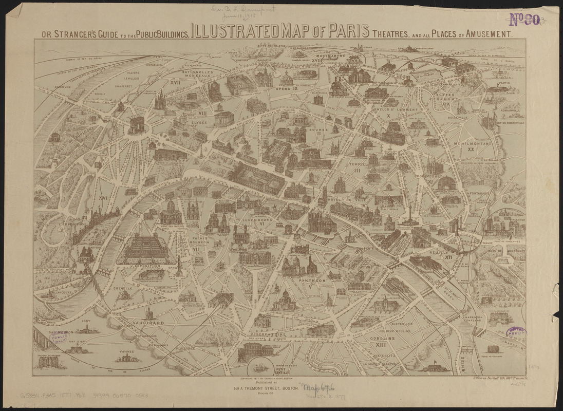 Illustrated map of Paris - Norman B. Leventhal Map & Education Center
