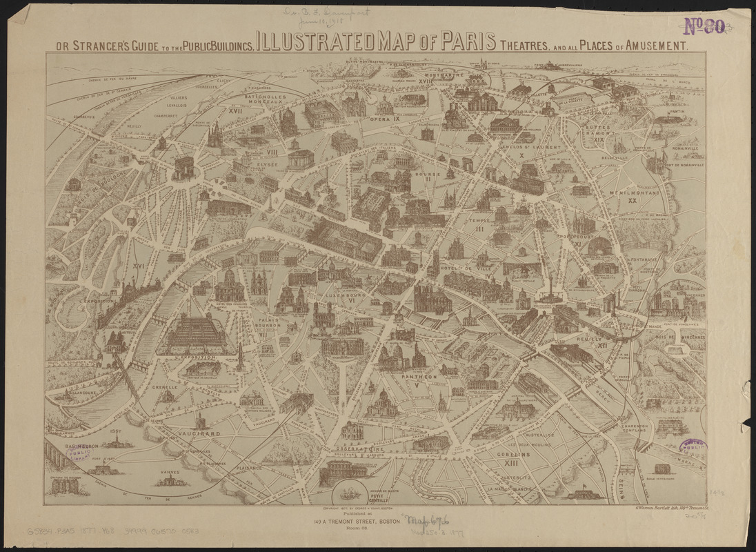 Illustrated Map Of Paris - Norman B. Leventhal Map & Education Center