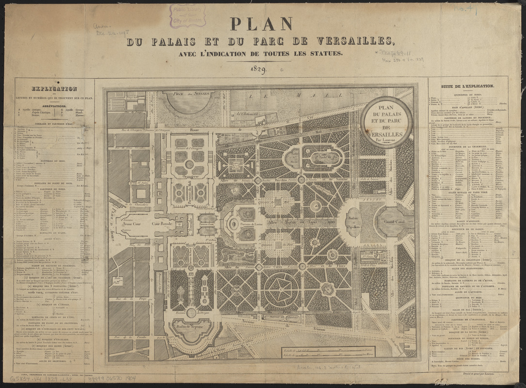 Plan du palais et du parc de Versailles