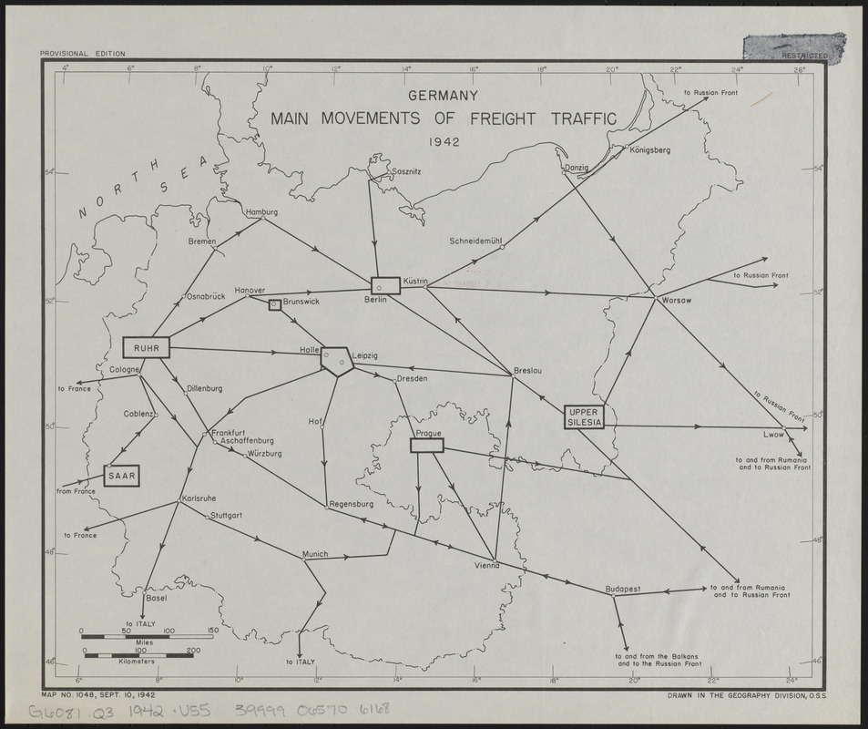 Germany, main movements of freight traffic, 1942