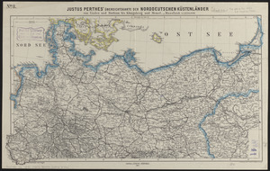 Justus Perthes' übersichtskarte der norddeutschen küstenländer von Emden und Borkum bis Königsberg und Memel