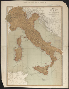 Map of Italy and Switzerland