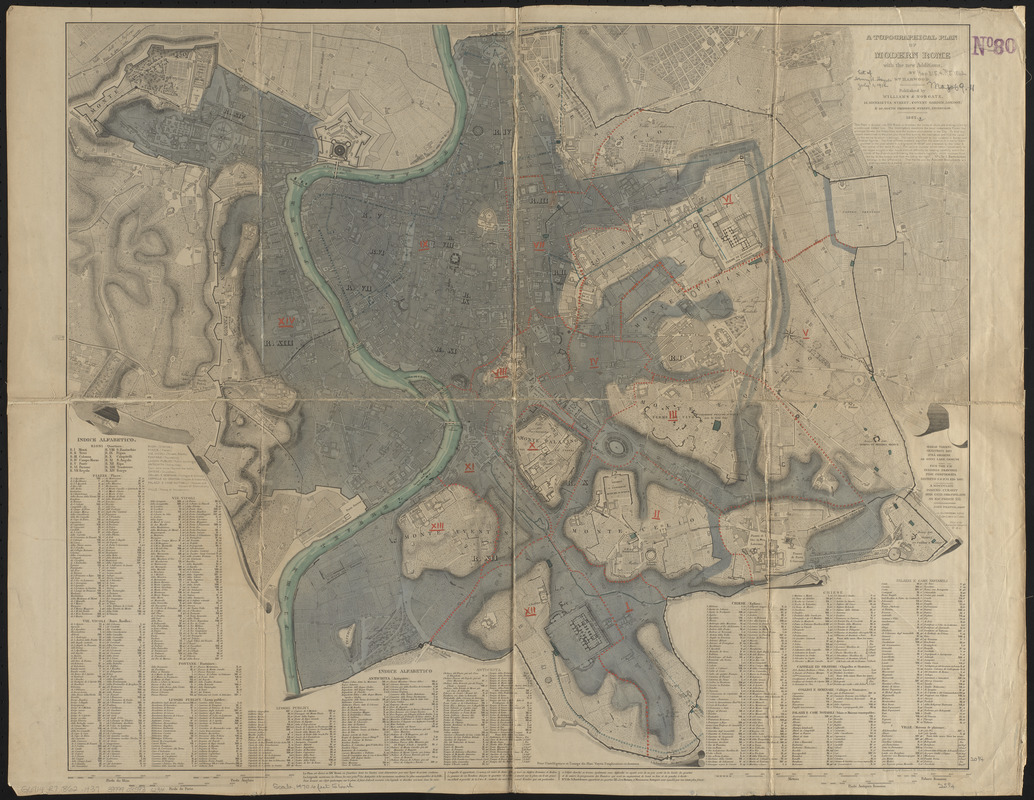 A topographical plan of modern Rome with the new additions
