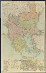 Political map of the Balkan States