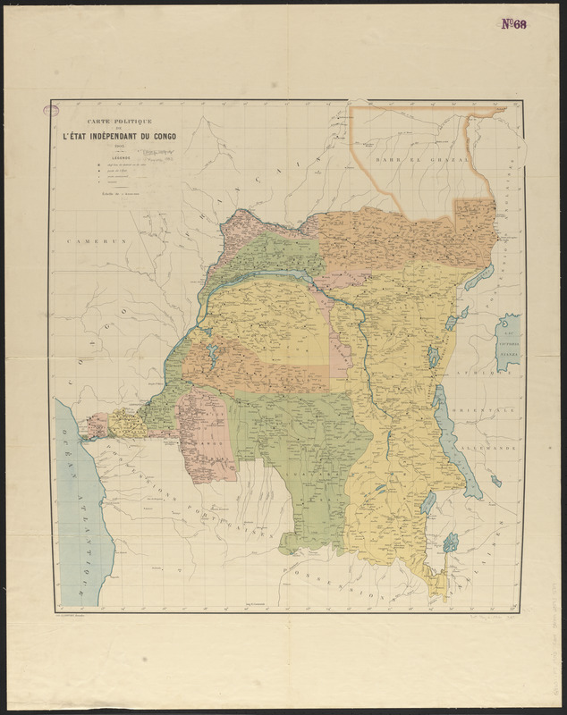 Carte politique de l'État Indépendant du Congo