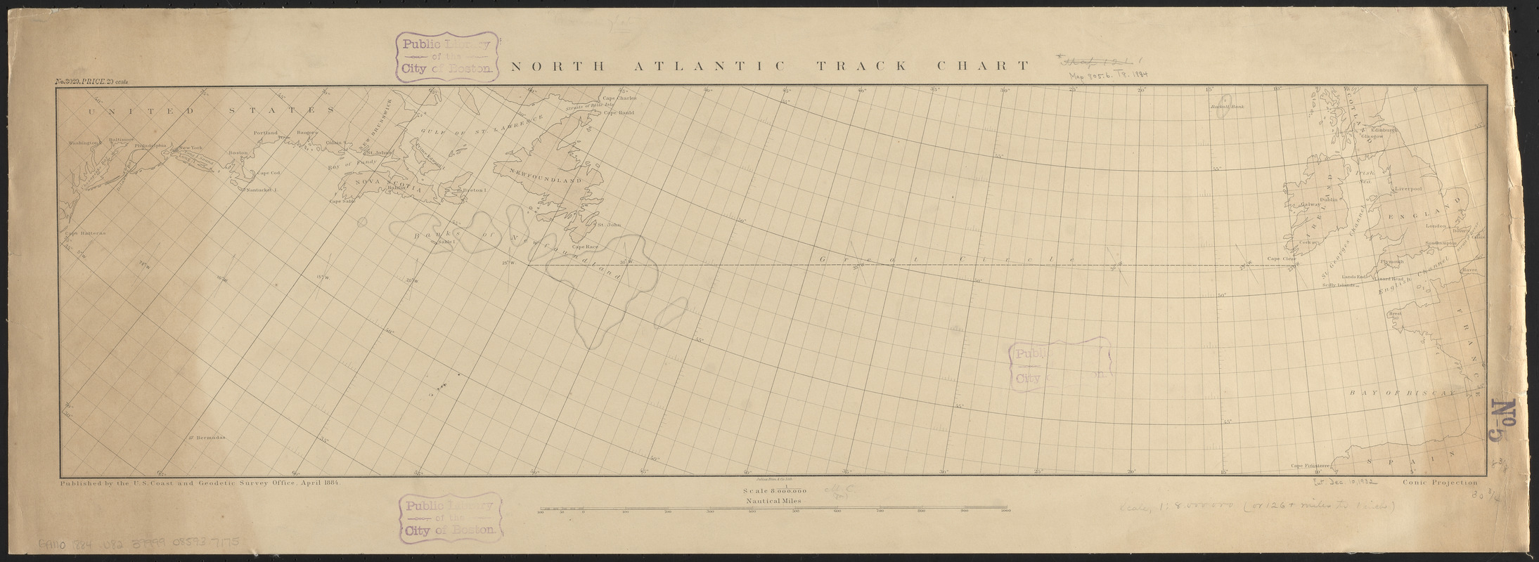 North Atlantic track chart